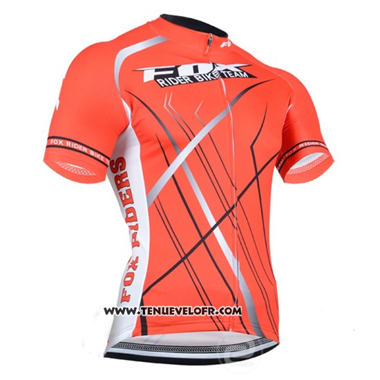 2014 Maillot Ciclismo Fox Orange Manches Courtes et Cuissard