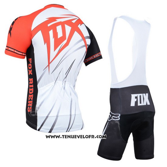 2014 Maillot Ciclismo Fox Orange et Blanc Manches Courtes et Cuissard