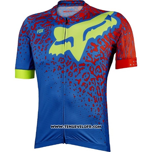 2017 Maillot Ciclismo Fox Ascent Comp Bleu Manches Courtes et Cuissard