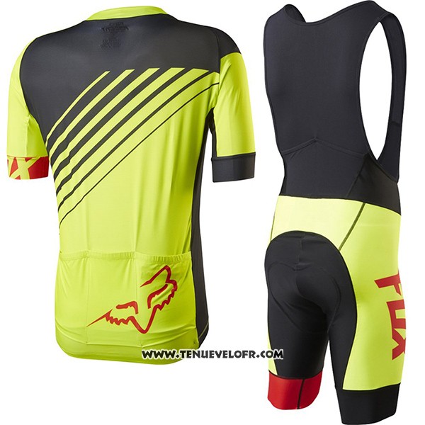 2017 Maillot Ciclismo Fox Le Savant Jaune Manches Courtes et Cuissard
