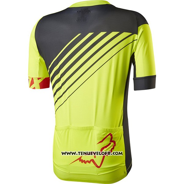 2017 Maillot Ciclismo Fox Le Savant Jaune Manches Courtes et Cuissard