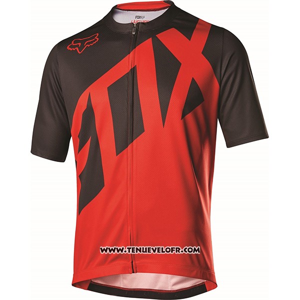 2017 Maillot Ciclismo Fox Livewire Noir et Rouge Manches Courtes et Cuissard