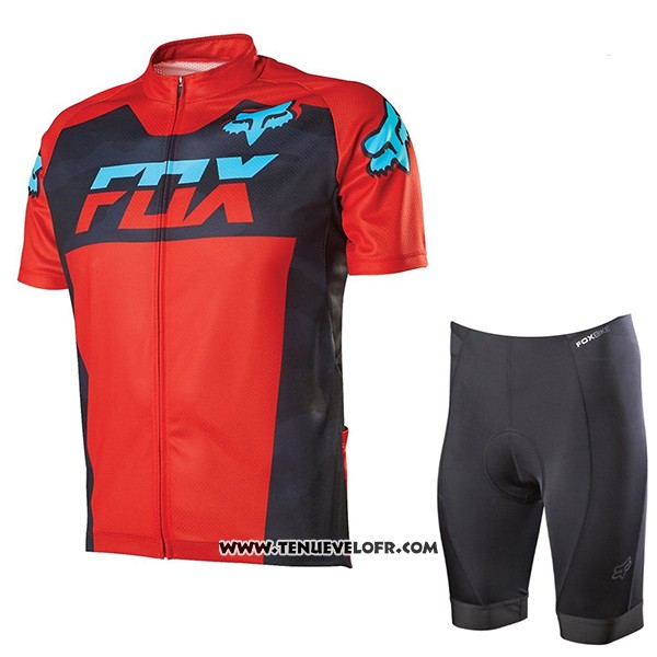 2017 Maillot Ciclismo Fox Livewire Rouge Manches Courtes et Cuissard