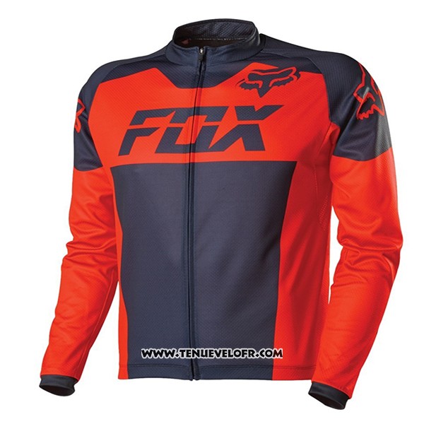 2017 Maillot Ciclismo Fox Noir et Rouge Manches Courtes et Cuissard
