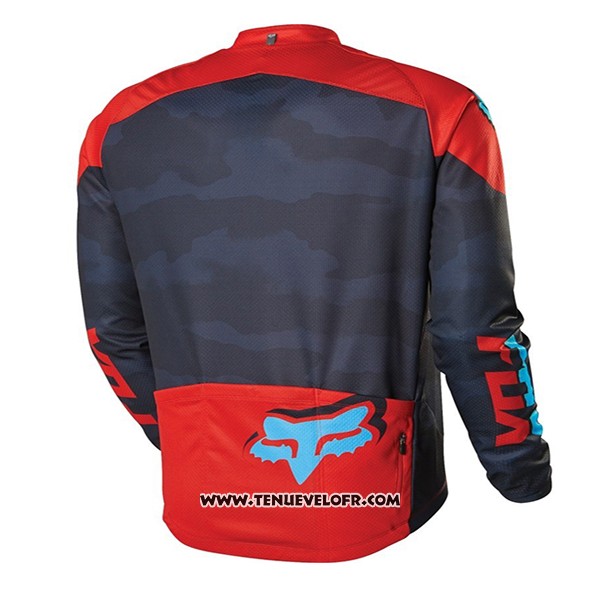 2017 Maillot Ciclismo Fox Noir et Rouge Manches Courtes et Cuissard
