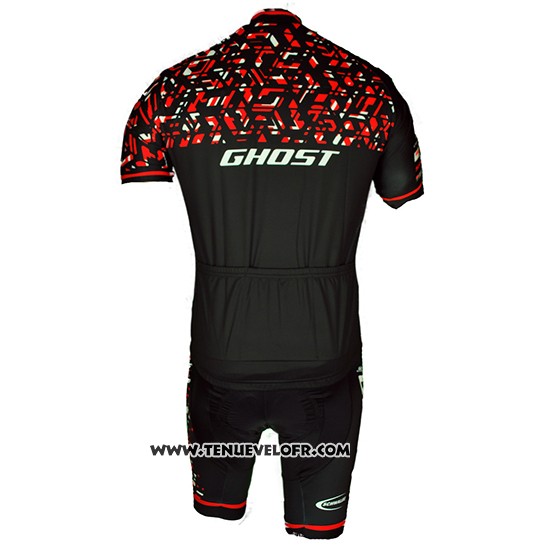 2018 Maillot Ciclismo Ghost Rouge Noir Manches Courtes et Cuissard