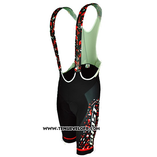 2018 Maillot Ciclismo Ghost Rouge Noir Manches Courtes et Cuissard