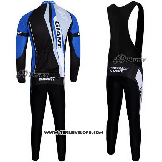 2011 Maillot Ciclismo Giant Noir Bleu Manches Longues et Cuissard