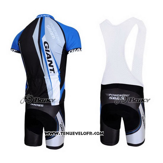 2011 Maillot Ciclismo Giant Noir et Bleu Manches Courtes et Cuissard