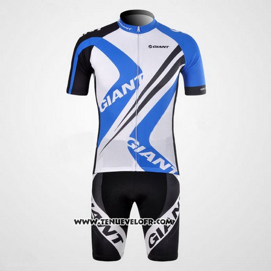 2012 Maillot Ciclismo Giant Blanc et Azur Manches Courtes et Cuissard