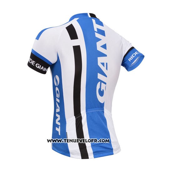 2013 Maillot Ciclismo Giant Blanc et Azur Manches Courtes et Cuissard