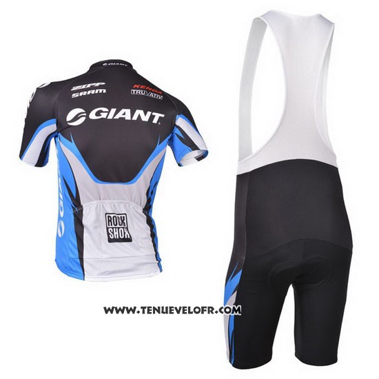 2013 Maillot Ciclismo Giant Bleu et Noir Manches Courtes et Cuissard