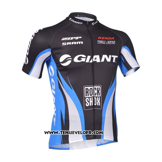 2013 Maillot Ciclismo Giant Bleu et Noir Manches Courtes et Cuissard