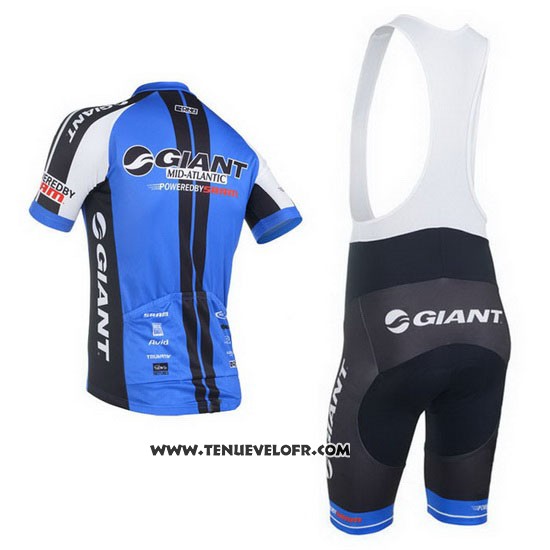 2013 Maillot Ciclismo Giant Noir et Bleu Manches Courtes et Cuissard