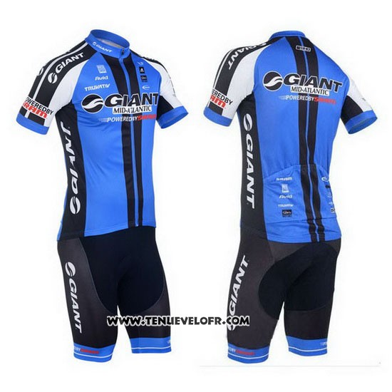 2013 Maillot Ciclismo Giant Noir et Bleu Manches Courtes et Cuissard