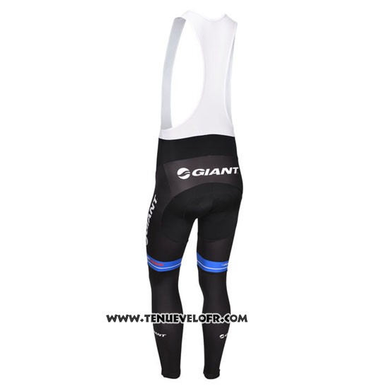 2013 Maillot Ciclismo Giant Noir et Bleu Manches Longues et Cuissard