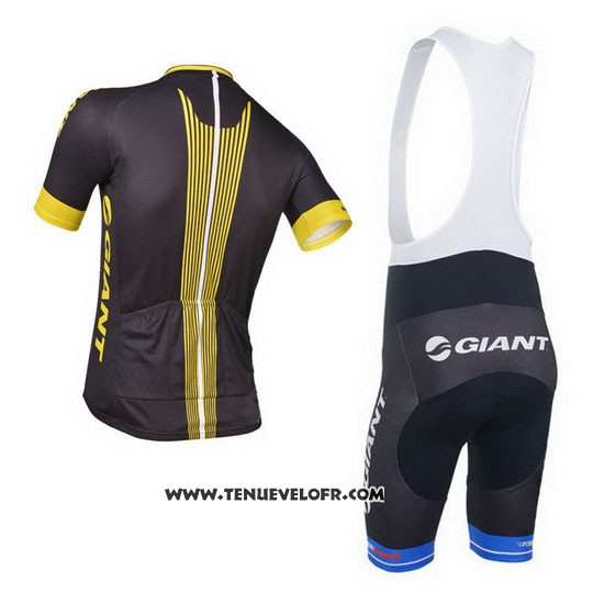 2013 Maillot Ciclismo Giant Noir et Jaune Manches Courtes et Cuissard