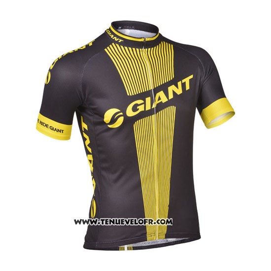2013 Maillot Ciclismo Giant Noir et Jaune Manches Courtes et Cuissard