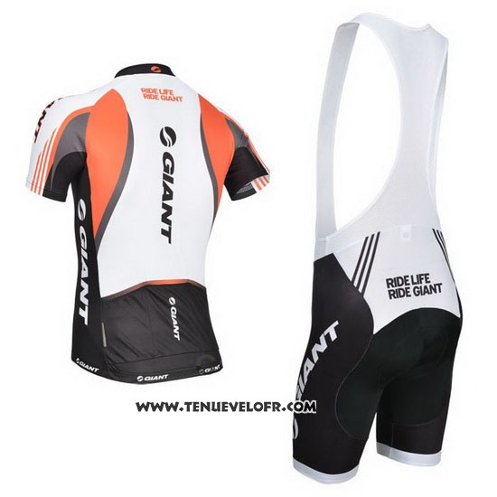 2014 Maillot Ciclismo Giant Blanc et Noir Manches Courtes et Cuissard
