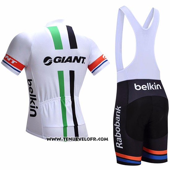 2017 Maillot Ciclismo Giant Blanc Manches Courtes et Cuissard