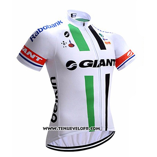 2017 Maillot Ciclismo Giant Blanc Manches Courtes et Cuissard