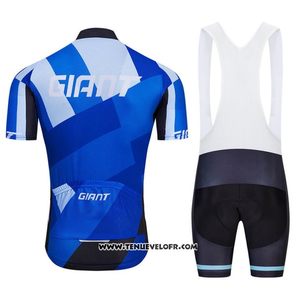 2018 Maillot Ciclismo Giant Bleu Manches Courtes et Cuissard