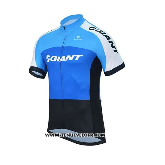 2018 Maillot Ciclismo Giant Club Sport Bleu et Noir Manches Courtes et Cuissard