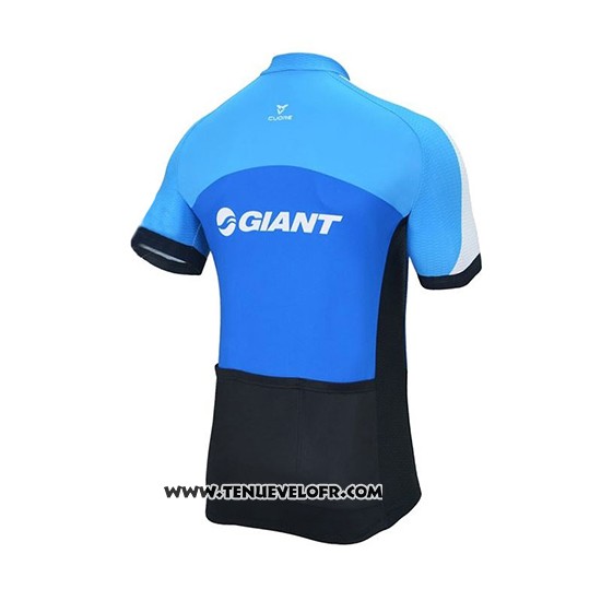 2018 Maillot Ciclismo Giant Club Sport Bleu et Noir Manches Courtes et Cuissard