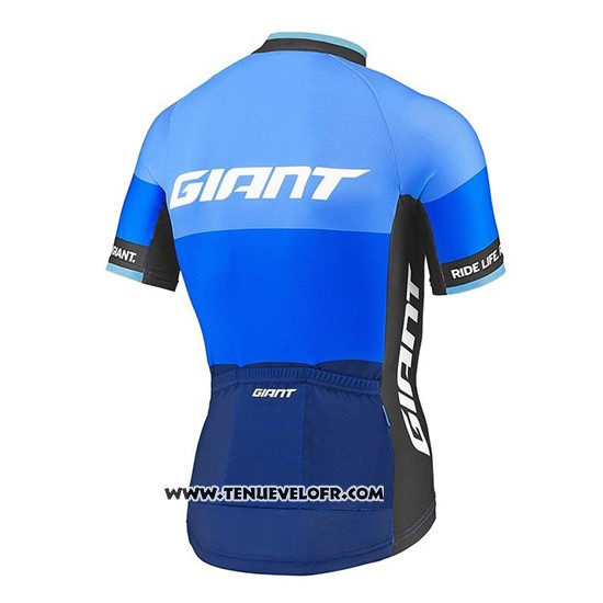 2018 Maillot Ciclismo Giant Elevate Bleu Manches Courtes et Cuissard