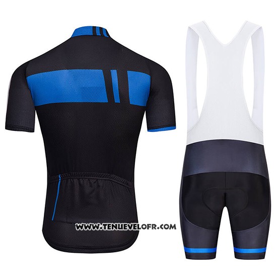2018 Maillot Ciclismo Giant Noir et Bleu Manches Courtes et Cuissard