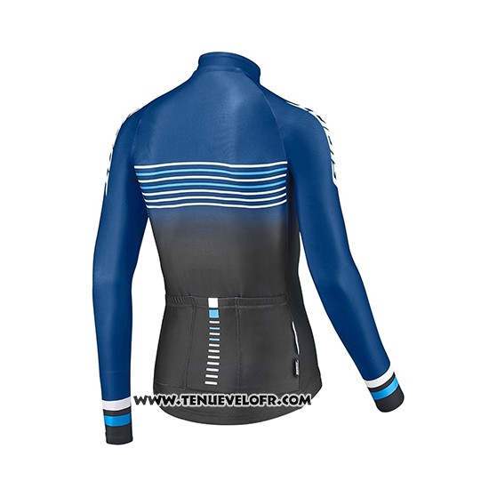 2019 Maillot Ciclismo Giant Race Day Bleu Noir Manches Longues et Cuissard
