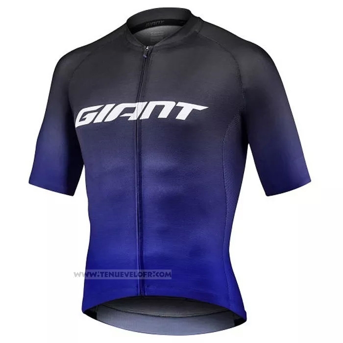 2021 Maillot Cyclisme Giant Noir Violet Manches Courtes et Cuissard