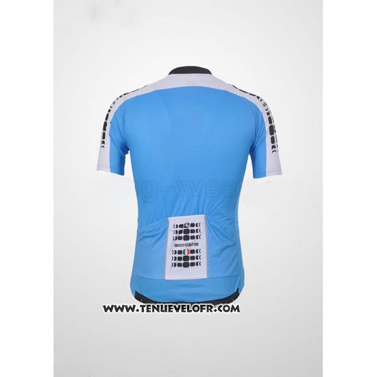 2011 Maillot Ciclismo Giordana Blanc et Azur Manches Courtes et Cuissard