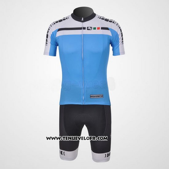 2011 Maillot Ciclismo Giordana Blanc et Azur Manches Courtes et Cuissard