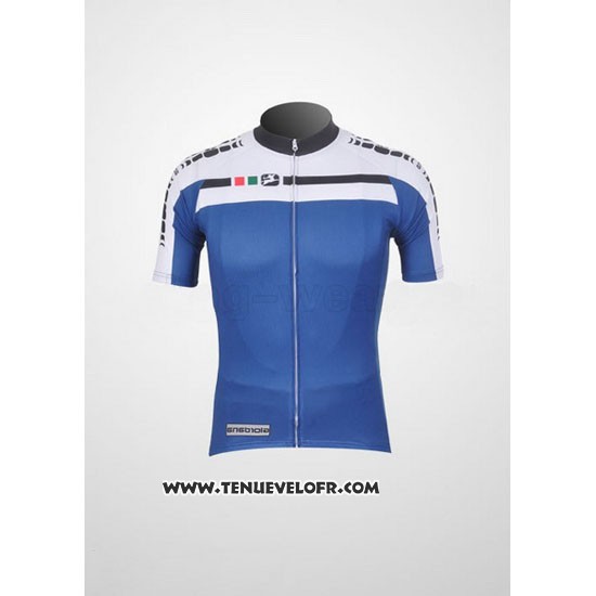 2011 Maillot Ciclismo Giordana Blanc et Bleu Manches Courtes et Cuissard