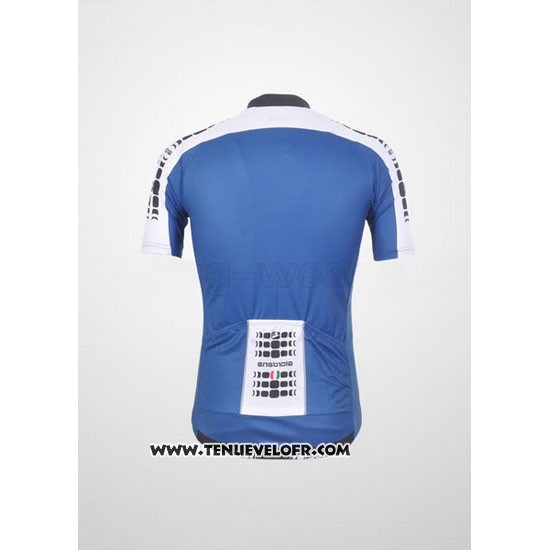 2011 Maillot Ciclismo Giordana Blanc et Bleu Manches Courtes et Cuissard