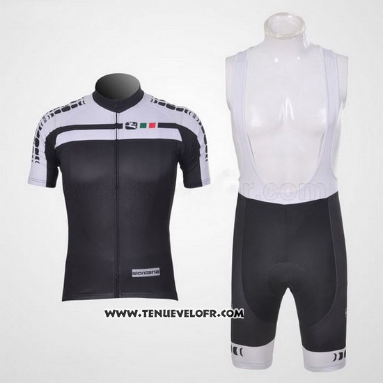 2011 Maillot Ciclismo Giordana Blanc et Noir Manches Courtes et Cuissard