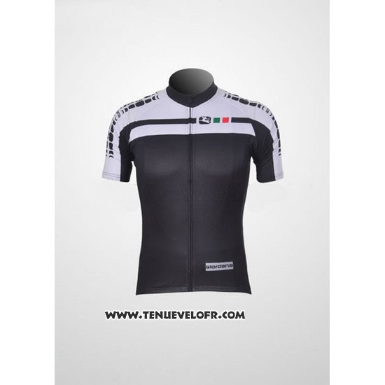 2011 Maillot Ciclismo Giordana Blanc et Noir Manches Courtes et Cuissard