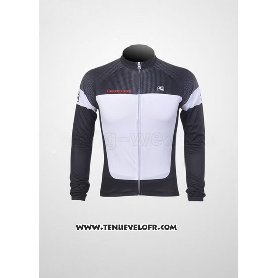 2011 Maillot Ciclismo Giordana Blanc et Noir Manches Longues et Cuissard
