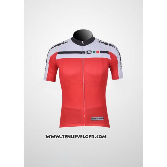 2011 Maillot Ciclismo Giordana Blanc et Rouge Manches Courtes et Cuissard