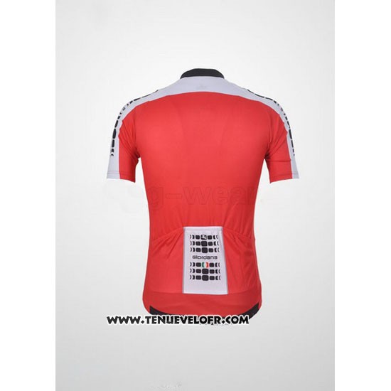 2011 Maillot Ciclismo Giordana Blanc et Rouge Manches Courtes et Cuissard