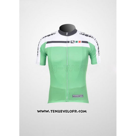 2011 Maillot Ciclismo Giordana Blanc et Vert Manches Courtes et Cuissard
