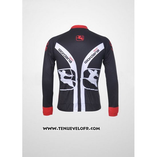 2011 Maillot Ciclismo Giordana Rouge et Noir Manches Longues et Cuissard