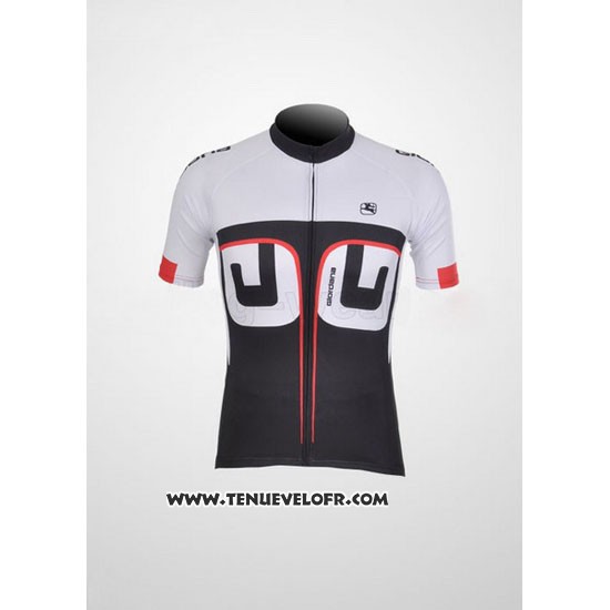 2012 Maillot Ciclismo Giordana Blanc et Noir Manches Courtes et Cuissard
