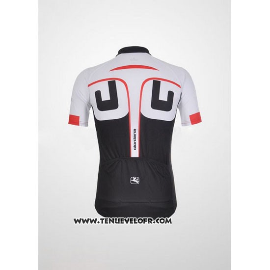 2012 Maillot Ciclismo Giordana Blanc et Noir Manches Courtes et Cuissard
