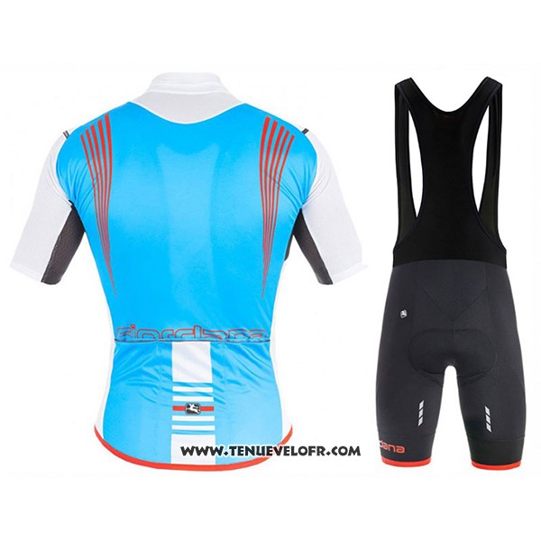 2017 Maillot Ciclismo Giordana Sahara Blanc et Azur Manches Courtes et Cuissard