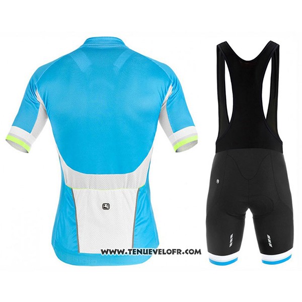 2017 Maillot Ciclismo Giordana Silver Line Azur Manches Courtes et Cuissard