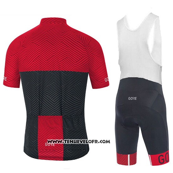 2018 Maillot Ciclismo Gore C3 Optiline Rouge et Noir Manches Courtes et Cuissard