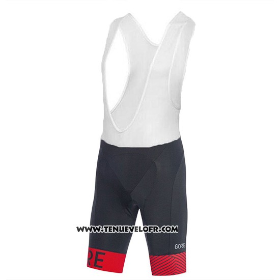 2018 Maillot Ciclismo Gore C3 Optiline Rouge et Noir Manches Courtes et Cuissard