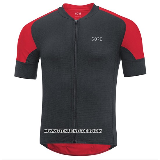 2018 Maillot Ciclismo Gore C7 Cc Noir et Rouge Manches Courtes et Cuissard